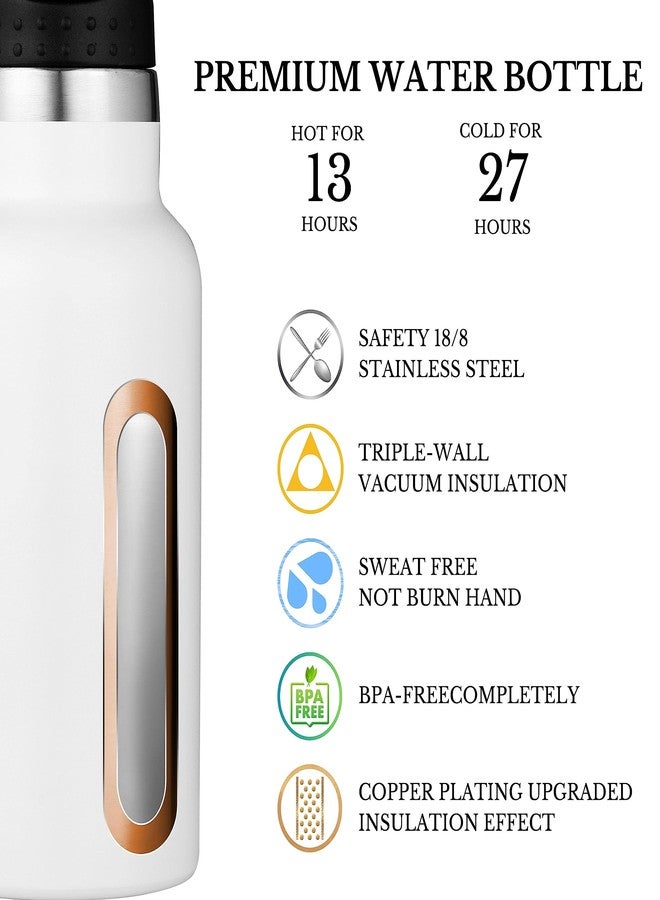 ستار ورك زجاجة ماء معزولة بتفريغ الهواء من الفولاذ المقاوم للصدأ من ستار وورك، سعة 350 مل - جدار مزدوج مانع للتسرب | زجاجة للمكتب | النادي الرياضي | المنزل | المطبخ | المشي لمسافات طويلة | الرحلات | زجاجة للسفر (عبوة من قطعة واحدة | أبيض) - Image 3